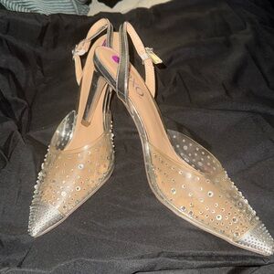 XOXO slingback rhinestone heels size 10 never worn
